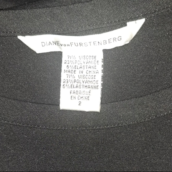 Diane Von Furstenberg Size 2 Crew Black Bodycon Mini Dress Office Work B22#11 - Picture 4 of 7